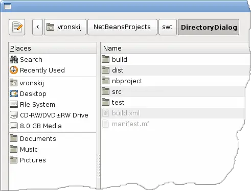 Directory dialog