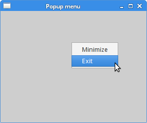 Popup menu