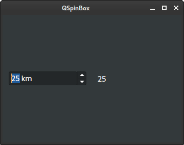QSpinBox showing suffix