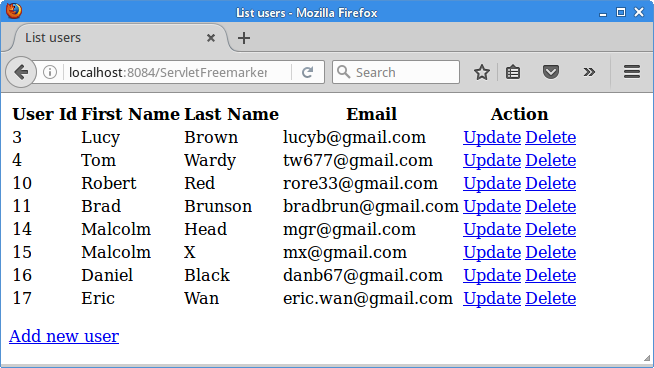 Users web application
