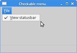 Checkable menu